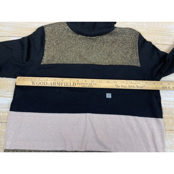 Ann Taylor Factory Metallic Striped Turtleneck Sweater Size Large NWT - Picture 5 of 8